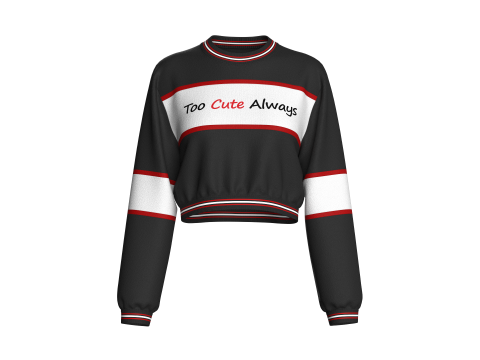 Moletom recortado com estampa de letras para meninas Modelo 3D