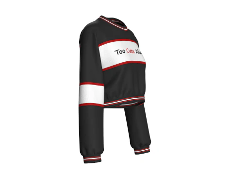 Укороченный свитшот с принтом букв для девочек 3D Модель