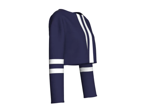 लड़कियों की लंबी आस्तीन वाली क्रॉप्ड स्वेटशर्ट 3D मॉडल