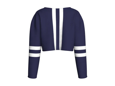 लड़कियों की लंबी आस्तीन वाली क्रॉप्ड स्वेटशर्ट 3D मॉडल