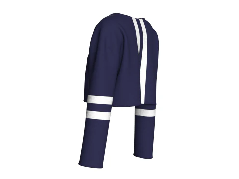 लड़कियों की लंबी आस्तीन वाली क्रॉप्ड स्वेटशर्ट 3D मॉडल