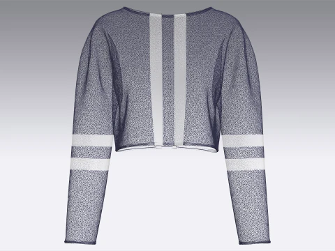 लड़कियों की लंबी आस्तीन वाली क्रॉप्ड स्वेटशर्ट 3D मॉडल