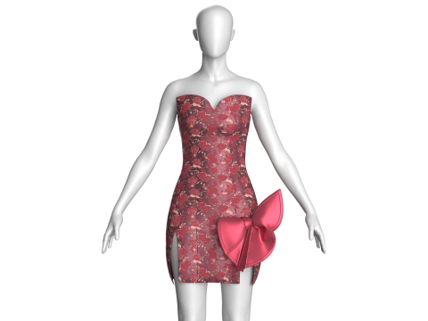 Vestido de Festa Menina - Midi Modelo 3D