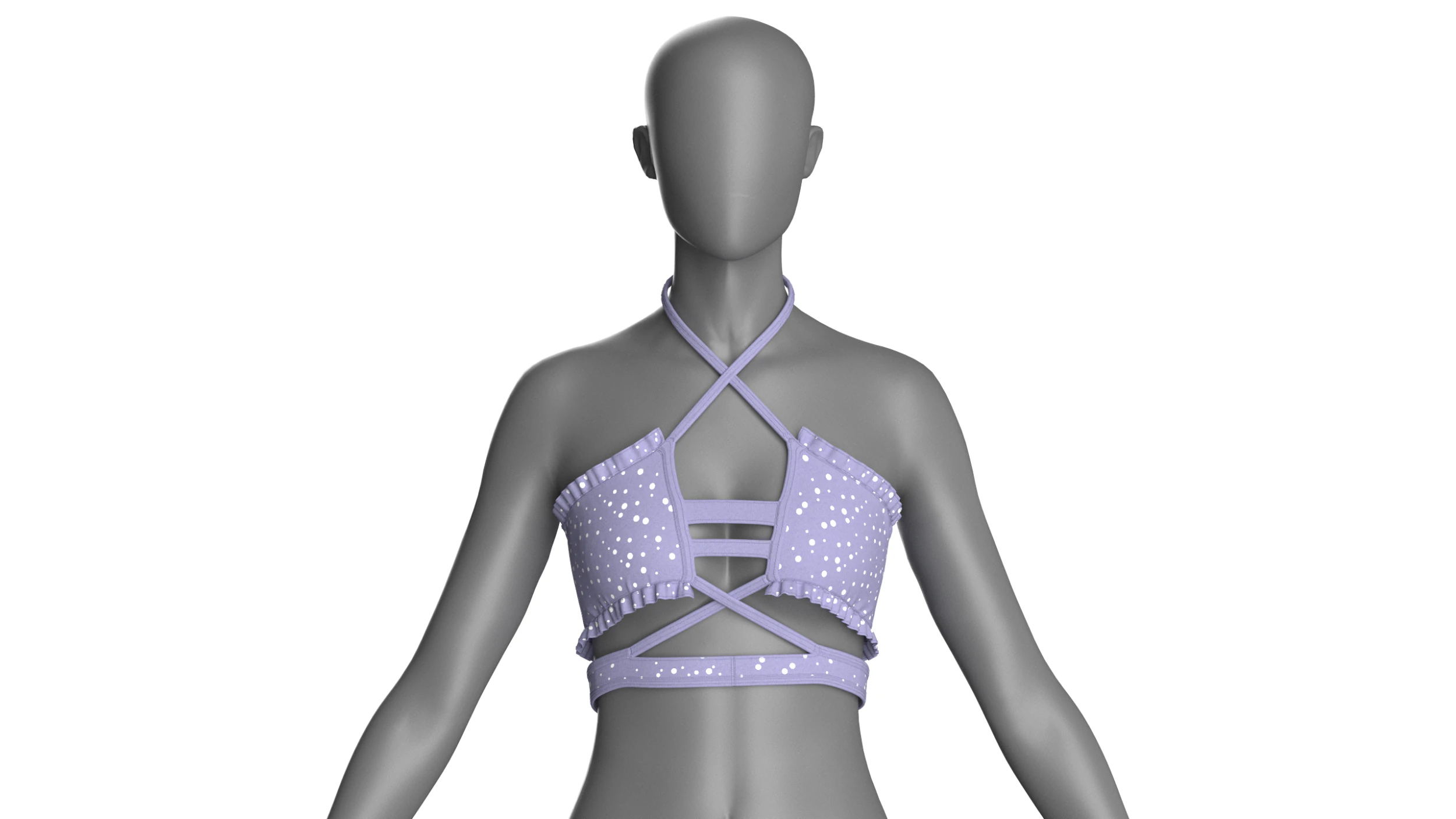 Girls Printed Bralette 3D Model .c4d .max .obj .3ds .fbx .stl .blend 