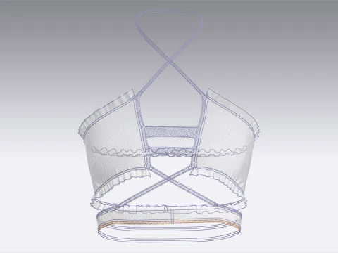 Girls Printed Bralette 3D Model