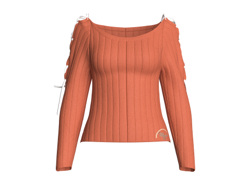 Su&eacute;ter cruzado feminino Modelo 3D