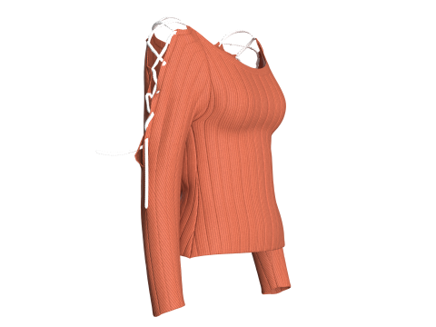 Girls Criss Cross Sweater 3D Model