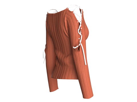 Girls Criss Cross Sweater 3D Model