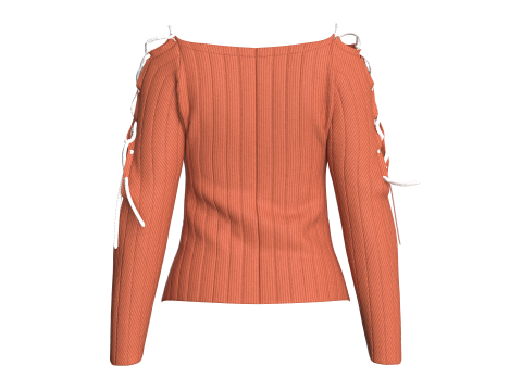Girls Criss Cross Sweater 3D Model