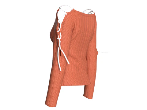 Girls Criss Cross Sweater 3D Model