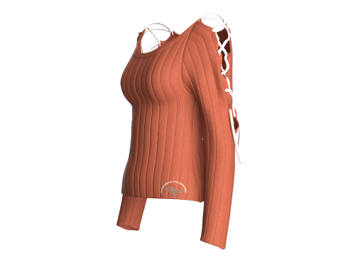 Girls Criss Cross Sweater 3D Model