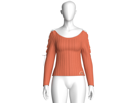 Girls Criss Cross Sweater 3D Model