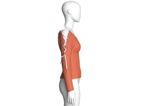 Girls Criss Cross Sweater 3D Model