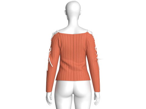 Girls Criss Cross Sweater 3D Model
