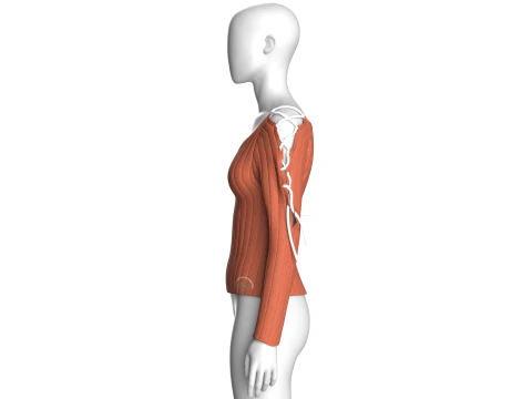 Girls Criss Cross Sweater 3D Model