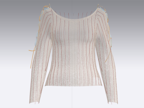 Girls Criss Cross Sweater 3D Model