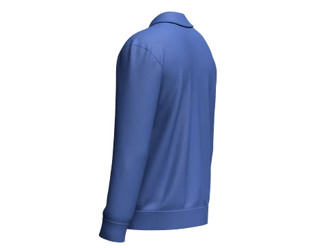Men Navy Blue Zip-Up Jacket 3D Model