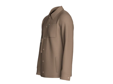 Men Utility Jacket With Multi Pockets 3D Model