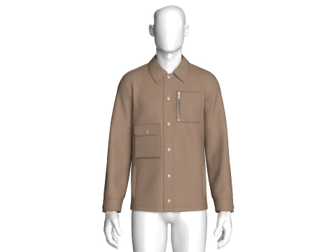Men Utility Jacket With Multi Pockets 3D Model