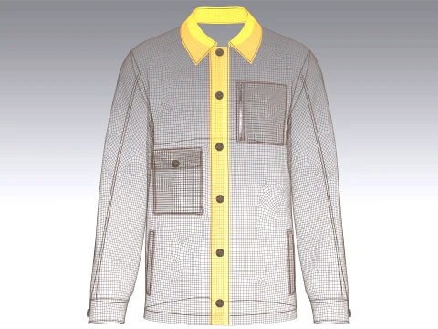 Men Utility Jacket With Multi Pockets 3D Model