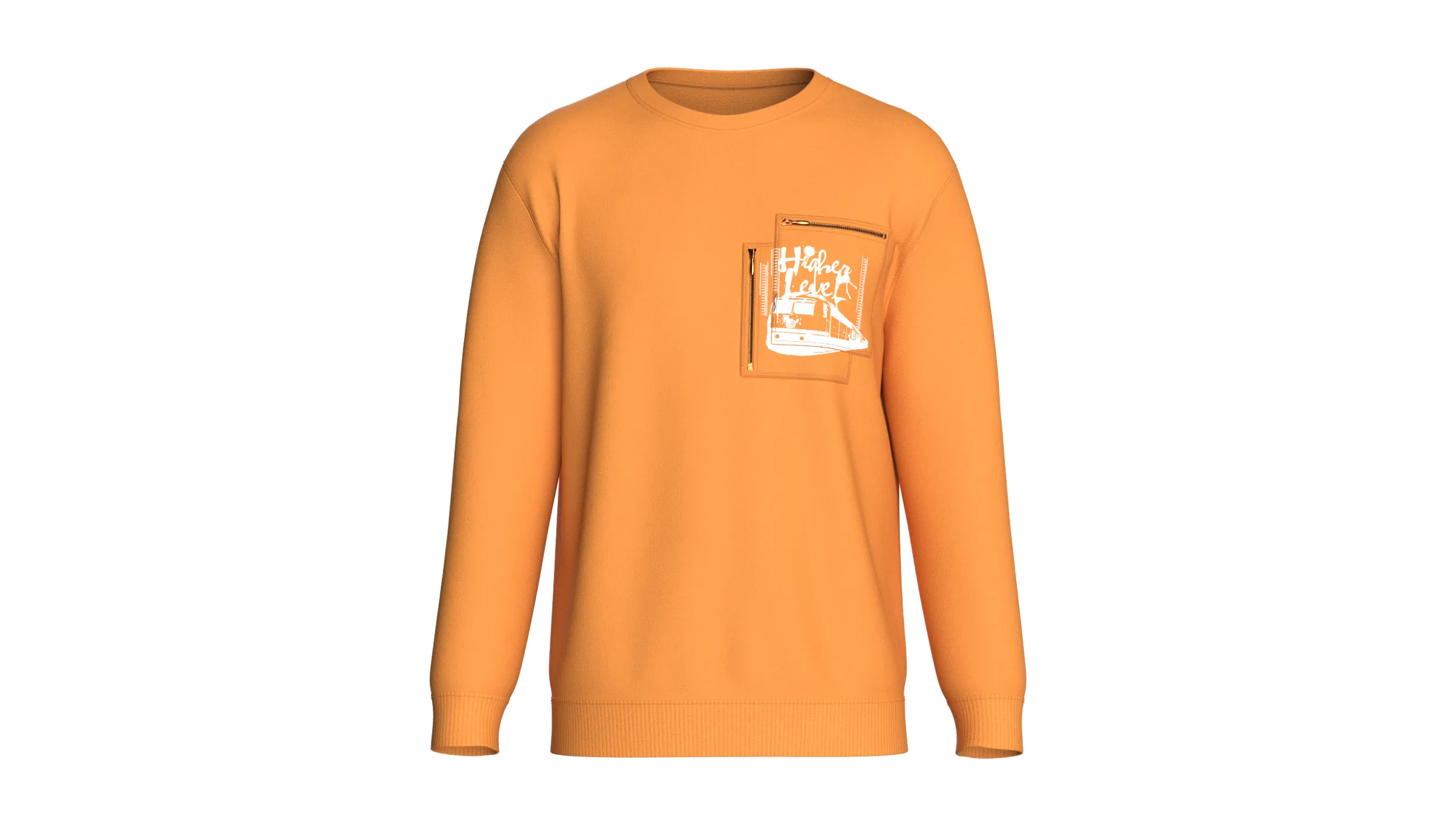Men Printed Double Layer Zip Pocket Sweatshirt 3D Model .c4d .max .obj .3ds .fbx .stl .blend 