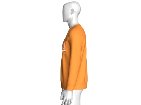 Men Printed Double Layer Zip Pocket Sweatshirt 3D Model