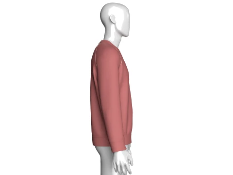 Men Notch Collar Sweatshirt With Chest Pocket 3D Model