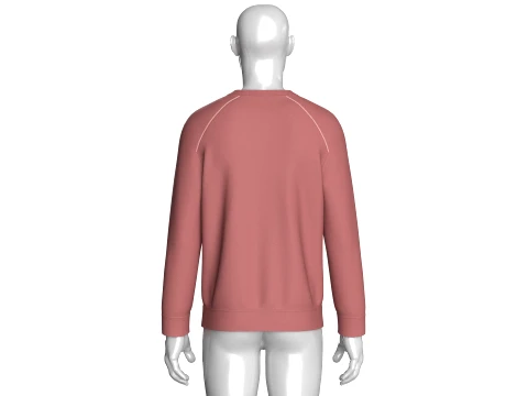 Men Notch Collar Sweatshirt With Chest Pocket 3D Model