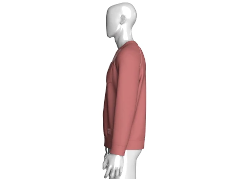Men Notch Collar Sweatshirt With Chest Pocket 3D Model