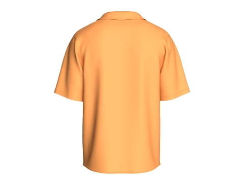 Men Cuban Camp Collar Shirt With Chest Pocket 3D Model