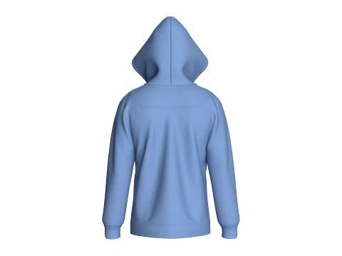 Men Double Layer Half-Zip Hoodie 3D Model