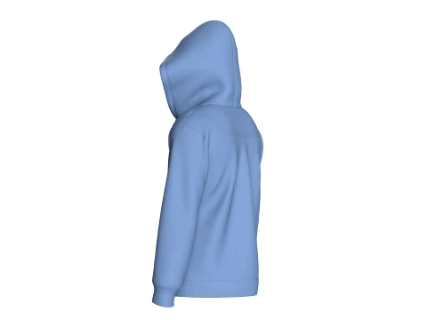 Men Double Layer Half-Zip Hoodie 3D Model
