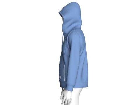 Men Double Layer Half-Zip Hoodie 3D Model