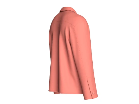 Men Utility Button Down Multi Pocket Jacket 3D Model