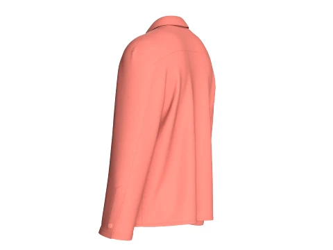 Men Utility Button Down Multi Pocket Jacket 3D Model