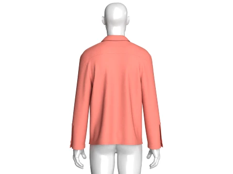 Men Utility Button Down Multi Pocket Jacket 3D Model