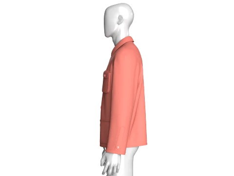 Men Utility Button Down Multi Pocket Jacket 3D Model