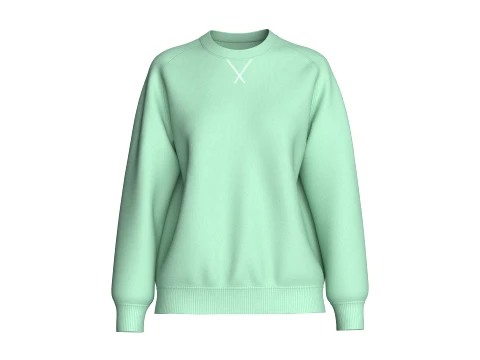 Groene raglansweater met geribde zoom voor meisjes 3D Model