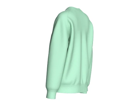 Girls Green Raglan Ribbed Hem Sweatshirt 3D Model