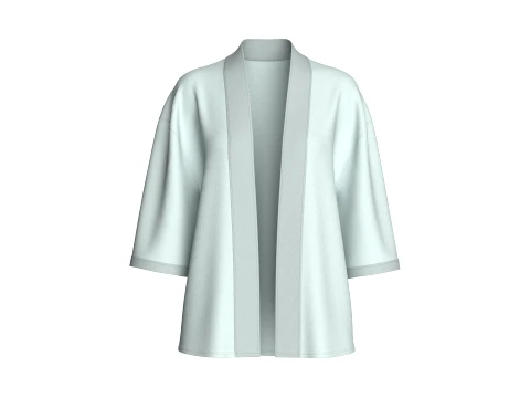 Kimono vest met halve mouwen voor meisjes 3D Model