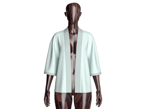 Girls Half-Sleeves Kimono Cardigan 3D Model