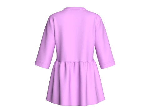 Girls Three-Quarter Sleeve Peplum Tunic Top 3D Model