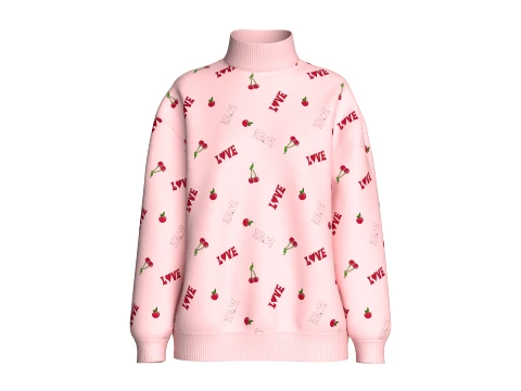 Girls All-Over Printed Oversized Sweatshirt 3D Model