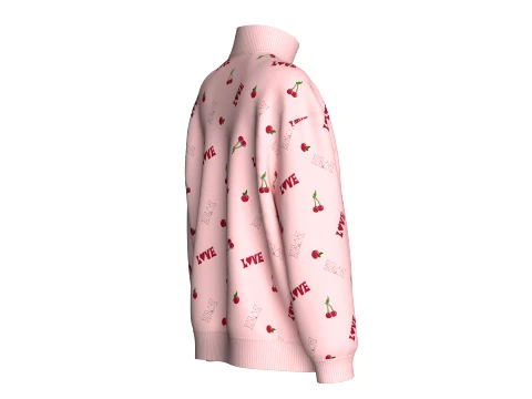 Girls All-Over Printed Oversized Sweatshirt 3D Model