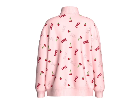 Girls All-Over Printed Oversized Sweatshirt 3D Model