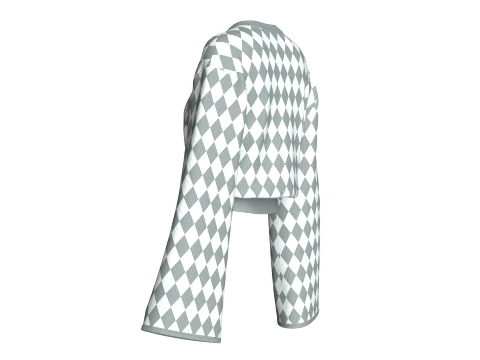 Girls Argyle Pattern Cropped Sweater 3D Model