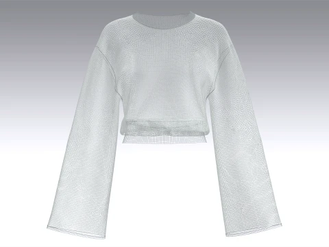Girls Argyle Pattern Cropped Sweater 3D Model