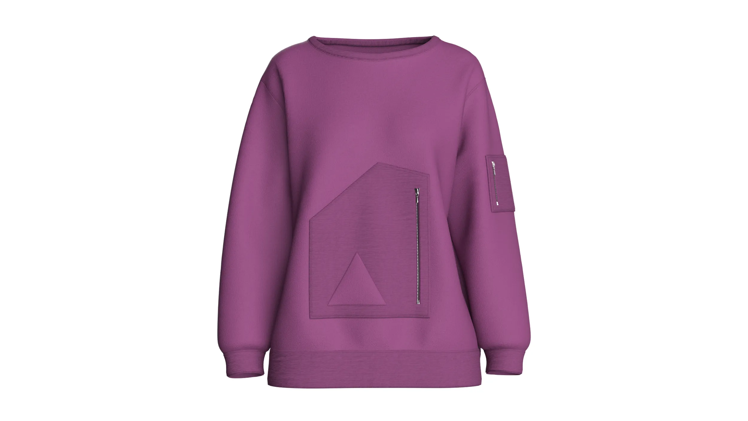 Girls Tactical Sleeve-Pocket Sweatshirt 3D Model .c4d .max .obj .3ds .fbx .stl .blend 