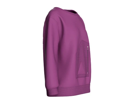 Girls Tactical Sleeve-Pocket Sweatshirt 3D Model
