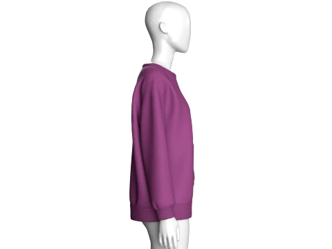 Girls Tactical Sleeve-Pocket Sweatshirt 3D Model